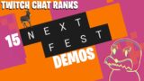 Twitch Chat Ranks 15 Steam NextFest Demos | (Ravenbound, Void Train)