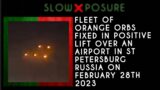 UFO – Fleet of orange orbs in positive lift over St Petersburg, Russia on February 28th 2023