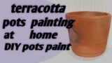 pot panting /How to paint Terracotta pots?/pots painting at home/ pot decoration/acrylic pot pant