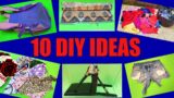 10 super diy ideas. An old carpet, a broken bowl, old jeans and scarves, unnecessary school backpack