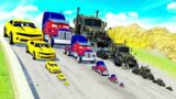 Big and small car, Megatron, truck vs Down of death – BeamNG Drive