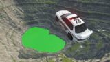 Cars vs Leap of Death Moon Gravity with Green Water #161 – BeamNG.drive