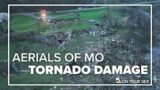 Drone: Trail of damage left behind from tornado in Glenallen, Mo.