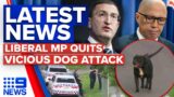 Frontbencher quits over Voice stance, Child seriously hurt in dog attack | 9 News Australia