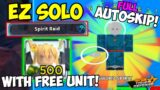 How to EZ Solo Spirit Raid (FULL AUTOSKIP) W/ FREE UNIT! | All Star Tower Defense Guide