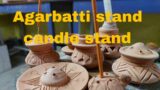 How to make Terracotta agarbatti stand and candle stand