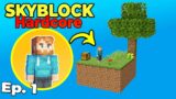 I Tried Minecraft Skyblock, but it's HARDCORE Survival (#1)