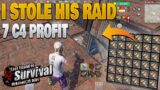 I counter raid him and use 7 c4 to finish the raid huge profit 7 c4 raid Last island of survival