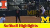Illinois vs Michigan Softball Game Highlights 4 9 2023