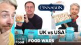 LIVE COMMENTS REACTION US vs UK Cinnabon | Food Wars | Insider Food