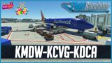 MSFS LIVE | Real World Southwest & American Airlines OPS + GSX Pro | River Visual KDCA | 737-800