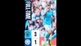 Manchester City beats Leicester City  3-1  full time score