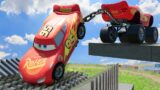 Monster Truck Lightning Mcqueen vs Mcqueen vs Tug of War & Car Shredder crashes | BeamNG