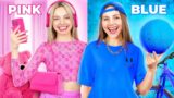 Pink Vs Blue Challenge! Good & Bad Students’ Battle at School
