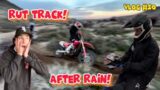 Rut Tracks in the rain/ Fat whips (broken rib!) SoCal #crash #desert #joshuatree #dirtbikes
