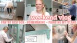 WEEKEND PANTRY RESTOCK + CLEANING + PAINTING MY KITCHEN ISLAND / PRODUCTIVE AND FUN WEEKEND