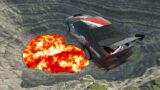 Cars vs Leap of Death Jumps into Lava Moon Gravity #299 | BeamNG drive