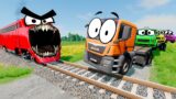 Big & Small Choo-Choo McQueen Boy, King Dinoco vs Pixar Car, vs DOWN OF DEATH – BeamNG.Drive #127