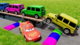 Big & Small Choo-Choo McQueen Boy, King Dinoco vs Pixar Car, vs DOWN OF DEATH – BeamNG.Drive #22