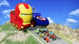 Big & Small Choo-Choo McQueen Boy, King Dinoco vs Pixar Car, vs DOWN OF DEATH – BeamNG.Drive