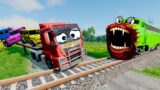 Big & Small Choo-Choo McQueen Boy, King Dinoco vs Pixar Car, vs DOWN OF DEATH – BeamNG.Drive #195