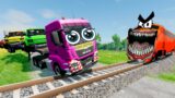 Big & Small Choo-Choo McQueen Boy, King Dinoco vs Pixar Car, vs DOWN OF DEATH – BeamNG.Drive #362