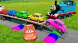 Big & Small Choo-Choo McQueen Boy, King Dinoco vs Pixar Car, vs DOWN OF DEATH – BeamNG.Drive #368