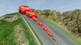 Big & Small Lightning Mcqueen vs DOWN OF DEATH – BeamNG Drive