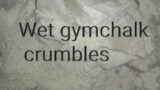 Broken pieces of wet gym chalk (gym chalk +shampoo) reforms….