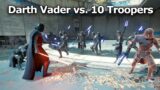 Darth Vader vs. 10 Purge Troopers – Who will win?