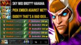 Dealing With Ember Mid?? OMG Insane Sky 100% Bullying !!! He Bought frs Item Rod of Atos EZ MMR !!