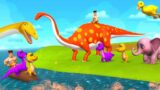 Dinosaur Family to the Rescue: Jungle Adventure with Elephants in Hilarious Cartoons 3D Collection