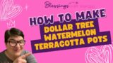Diy Dollar Tree Watermelon Terracotta Pot