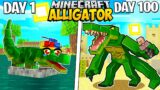 I Survived 100 Days as an ALLIGATOR in Minecraft