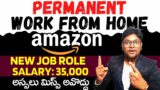 Latest Permanent Work From Home Job | Online Jobs At Home in Telugu | New Job Role in Amazon 2023