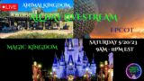 Live – All Day Saturday Livestream – Part 1 | Animal Kingdom, Epcot, and MK | 9am – 4pm EST
