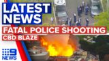 Man shot dead by police in Sydney, Massive Sydney CBD building fire | 9 News Australia