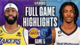 Memphis Grizzlies vs. Los Angeles Lakers Full Game 5 Highlights | Apr 26 | 2023 NBA Playoffs