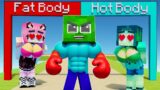 Monster School : Destiny run challenge – Fat Body & Goodbody – Sad Story – Minecraft Animation