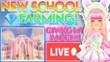 NEW SCHOOL DIAMOND FARMING! + GIVING OUT MY BADGE! GET READY WITH ME! ROBLOX Royale High Stream