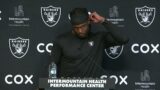 Raiders WR Davante Adams talks to media at first day of media workouts (OTA's) 2023 – May 25, 2023