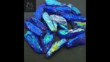 Royal Blue Aura titanium aura coated raw crystal pencils Loose Gemstone lot  cabochon Gemstone
