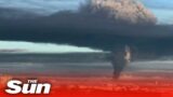 Sky turns black as smoke rises above 'Ukrainian' drone attack in Crimea