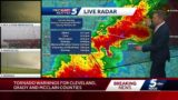 Tornado warning was issued for Grady, McClain and Cleveland counties