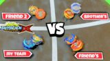 my team vs brother's team vs friend's team #beyblades fight | tag team beyblade battle