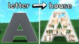 Building the LETTER A into a Bloxburg house