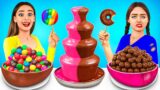 Chocolate Fountain Fondue Challenge | Eating Only Chocolate Food Battle by RATATA