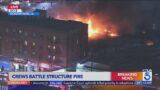Crews battle structure fire in downtown Los Angeles