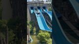 Dad climbs up waterslide to rescue stuck daughter #shorts