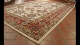 Handmade fine Afghan Kazak carpet in cream with a terracotta border. – 308991
